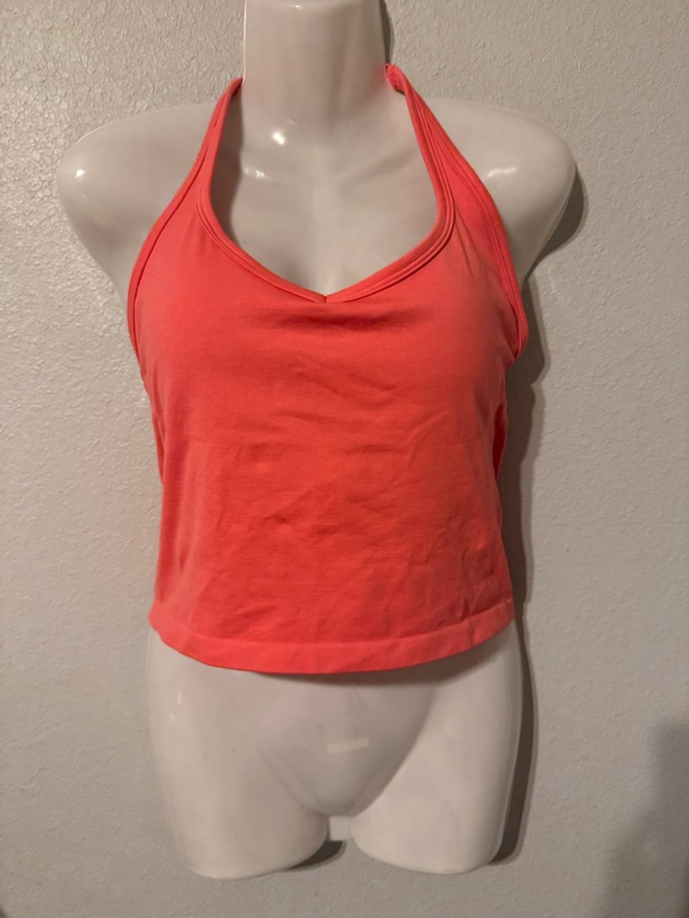 Women’s Coral Halter Tank Top Built in Bra